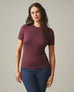 Women's Luxe Rib Crew Tee - Fresh Plum